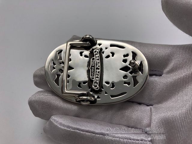 chrome hearts皮帶 克羅心腰帶 純手工製作 克羅心925純銀皮帶  gjc1596